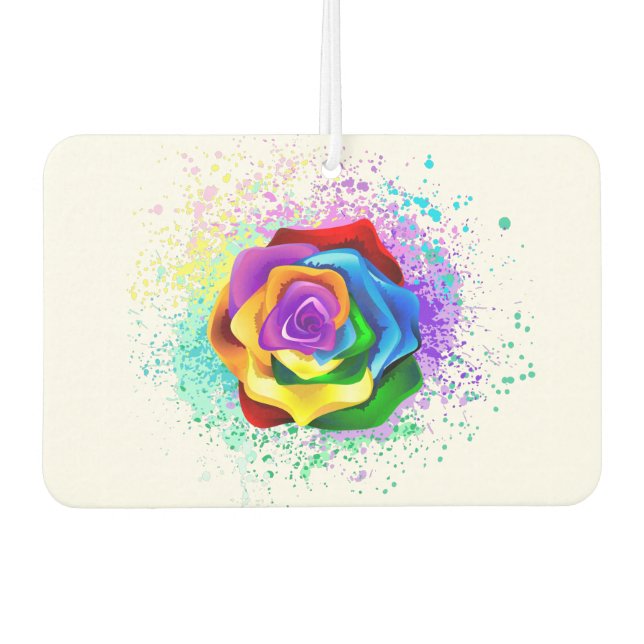 Colorful Rainbow Rose Autolufterfrischer (Vorderseite)