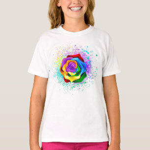 Colorful Rainbow Rose T-Shirt