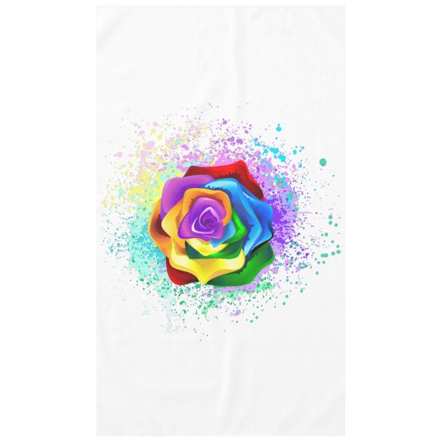 Colorful Rainbow Rose Tischdecke (Vorderseite)