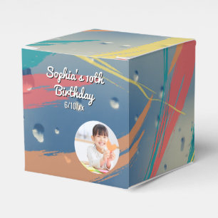 Colorful Raindrop Brushstroke Candy Favor Box Geschenkschachtel