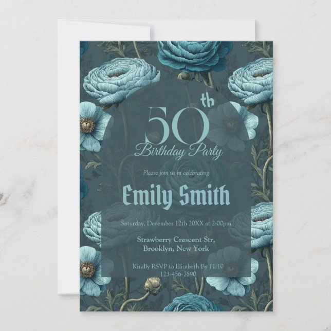 Colorful Ranunculus Flower Daughter’S Birthday Einladung (Vorderseite)