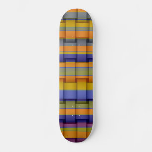 Colorful retro art stripes graphic design skateboard