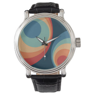 Colorful retro Circles Design Armbanduhr