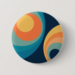 Colorful retro Circles Design Button