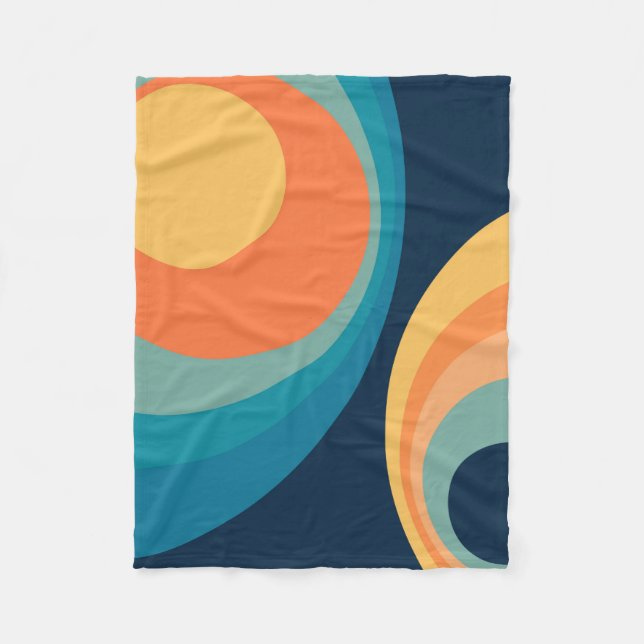 Colorful retro Circles Design Fleecedecke (Vorderseite)