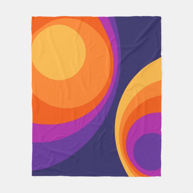 Colorful retro Circles Design Fleecedecke (Vorderseite)