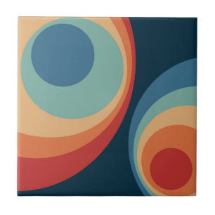 Colorful retro Circles Design Fliese