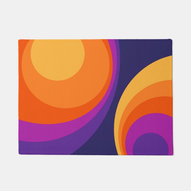 Colorful retro Circles Design Fußmatte (Vorderseite)