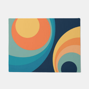 Colorful retro Circles Design Fußmatte