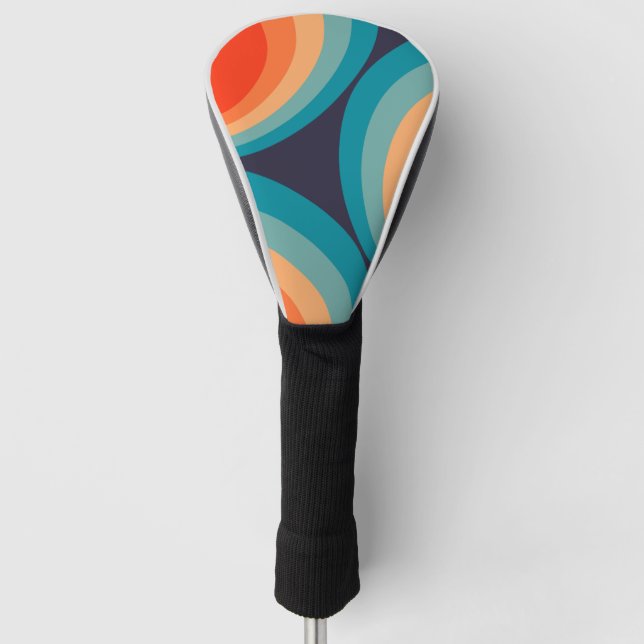 Colorful retro Circles Design Golf Headcover (Vorderseite)