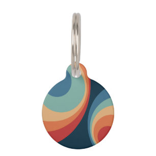 Colorful retro Circles Design Haustiermarke