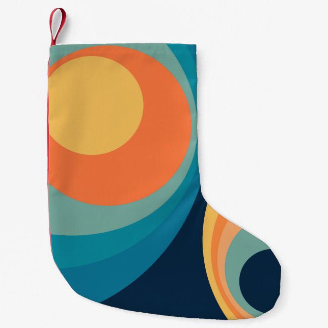 Colorful retro Circles Design Kleiner Weihnachtsstrumpf (Vorderseite)