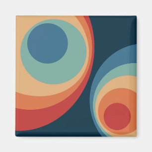 Colorful retro Circles Design Magnet
