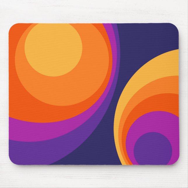 Colorful retro Circles Design Mousepad (Vorne)