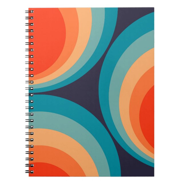 Colorful retro Circles Design Notizblock (Vorderseite)