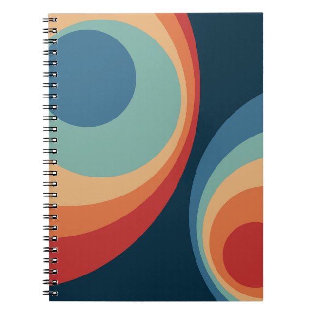 Colorful retro Circles Design Notizblock (Vorderseite)