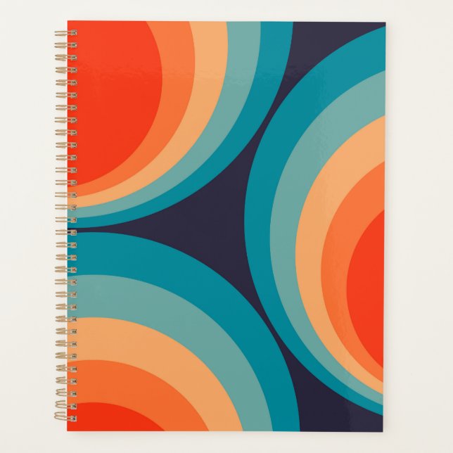 Colorful retro Circles Design Planer (Vorderseite)