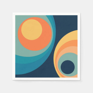 Colorful retro Circles Design Serviette