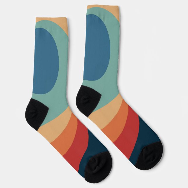 Colorful retro Circles Design Socken (Rechts)