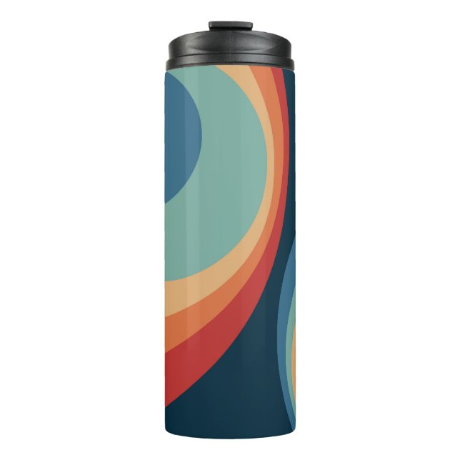 Colorful retro Circles Design Thermosbecher (Vorderseite)