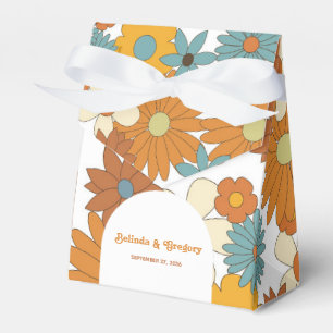 Colorful Retro Flowers 60's 70's Arch Wedding Geschenkschachtel