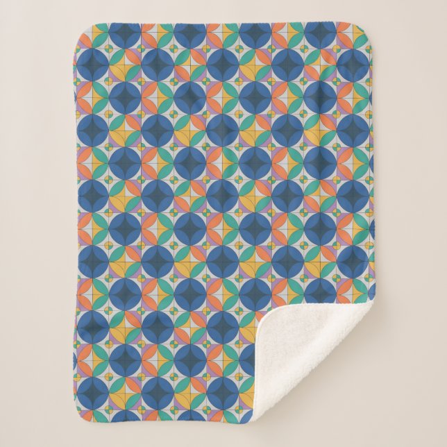  colorful retro geometric pattern sherpadecke (Vorderseite)