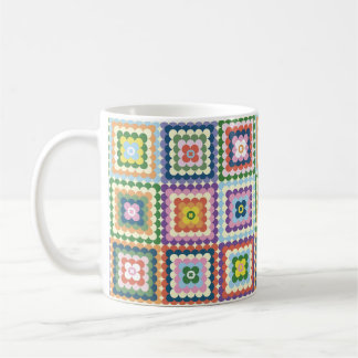 Colorful Retro Mid-Century Mid-Mod Crochet Blossom Kaffeetasse