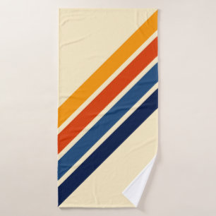 Colorful Retro Stripes Striped Pattern Badehandtuch