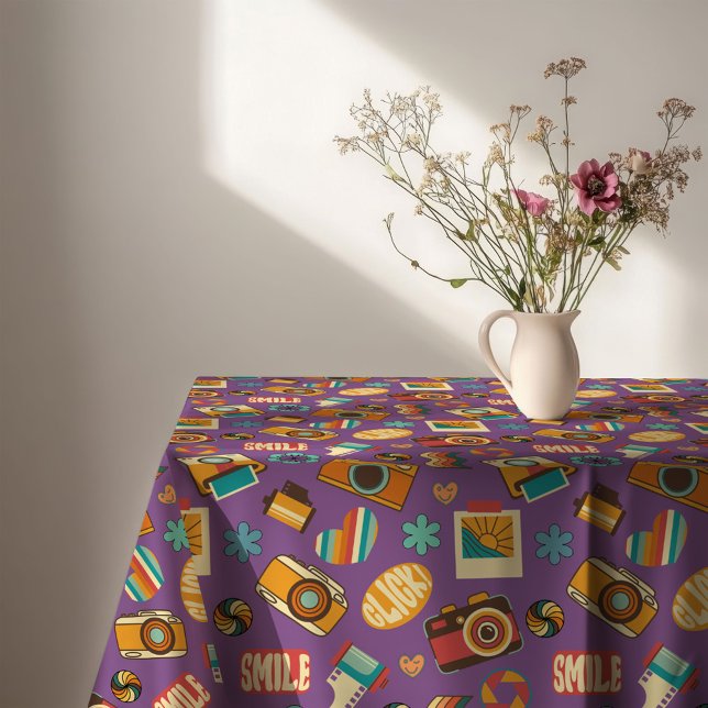 Colorful Retro Tablecloth Groovy Pastel Accent Tischdecke (Colorful Retro Tablecloth Groovy Pastel Accent)