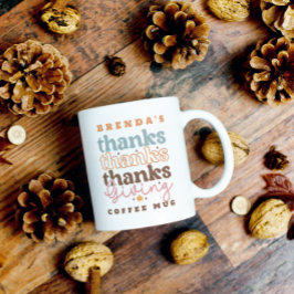 Colorful Retro Thanks Giving Typography Kaffeetasse