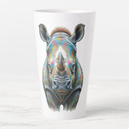 Colorful Rhino Portrait Vibrant Wildlife  Milchtasse