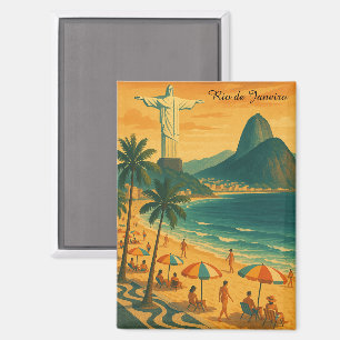 Colorful Rio de Janeiro Brasilien Copacabana Beach Magnet