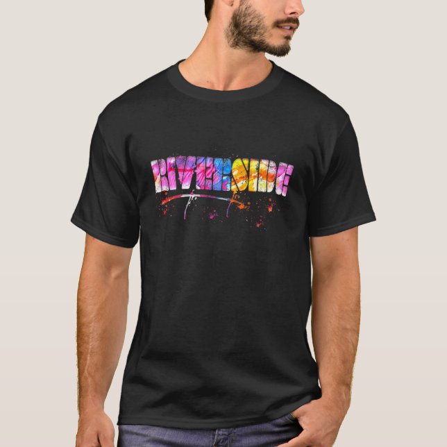 Colorful Riverside Lettering  Watercolor Riverside T-Shirt (Vorderseite)