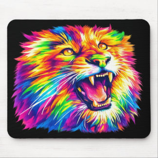 Colorful Roaring Lion Mouse Pad Mousepad