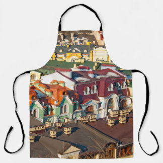 Colorful roofs in winter in Kiev, Ukrainevariegate Schürze