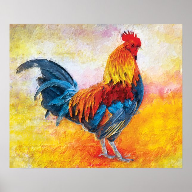 Colorful Rooster Poster (Vorne)