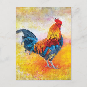 Colorful Rooster Postkarte