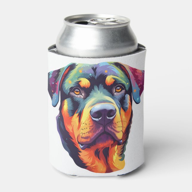 Colorful Rottweiler Head Dosenkühler (Kanne Vorderseite)