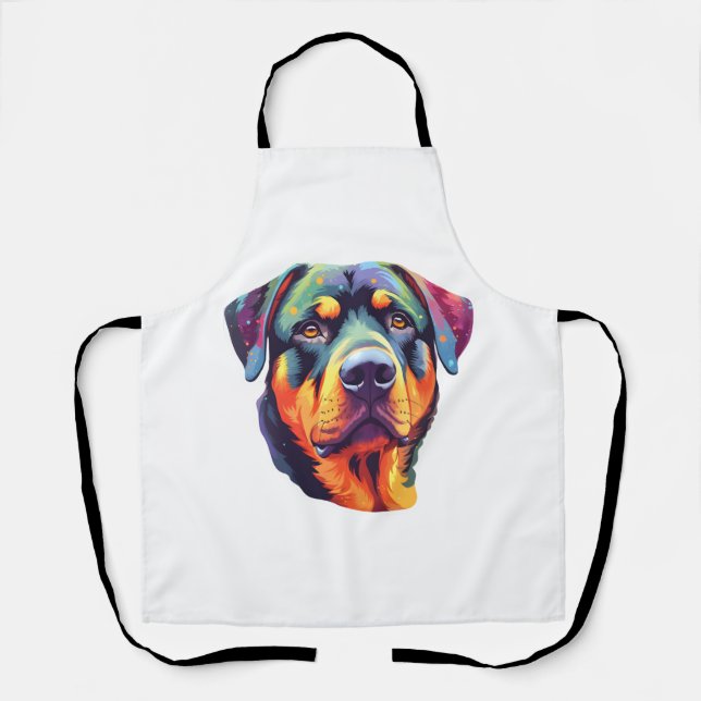 Colorful Rottweiler Head Schürze (Vorderseite)
