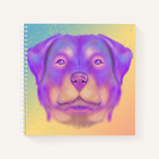 Colorful Rottweiler Notizbuch (Vorderseite)