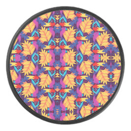 Colorful round object with a vibrant geometric  eishockey puck