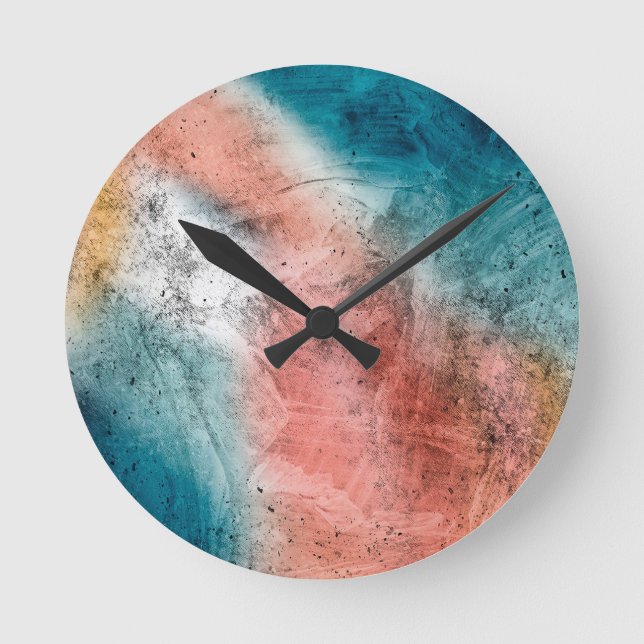 Colorful Rustic Metal Textures  Runde Wanduhr (Vorderseite)