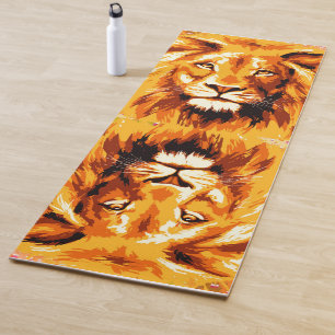 Colorful Safari Löwe Yoga Mat - Wildlife Big Cats Yogamatte