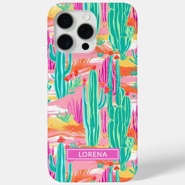 Colorful Saguaro Cacti Personalized Case-Mate iPhone Hülle (Rückseite)