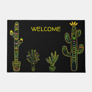 Colorful Saguaro Cactus Southwestern Doormat Fußmatte