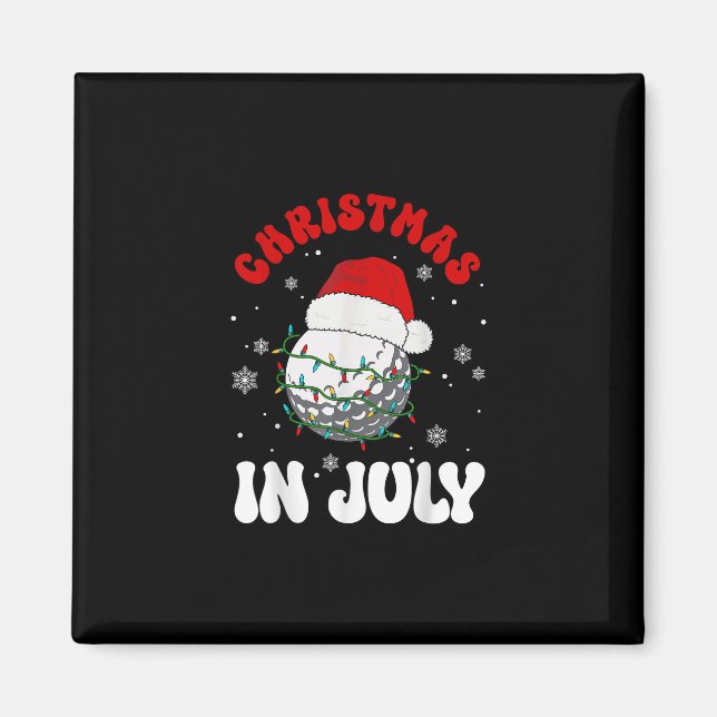 Colorful Santa Hat Lights Funny Golf Lover Christm Magnet (Vorne)