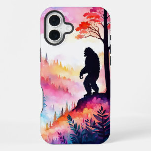 Colorful Sasquatch on Ridge über dem Wald iPhone 16 Plus Hülle