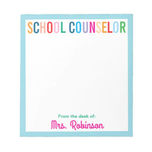 Colorful School Counselor From the Desk of Notizblock