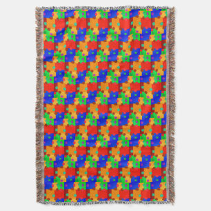 Colorful School Puzzle Throw Blanket Decke