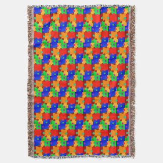 Colorful School Puzzle Throw Blanket Decke